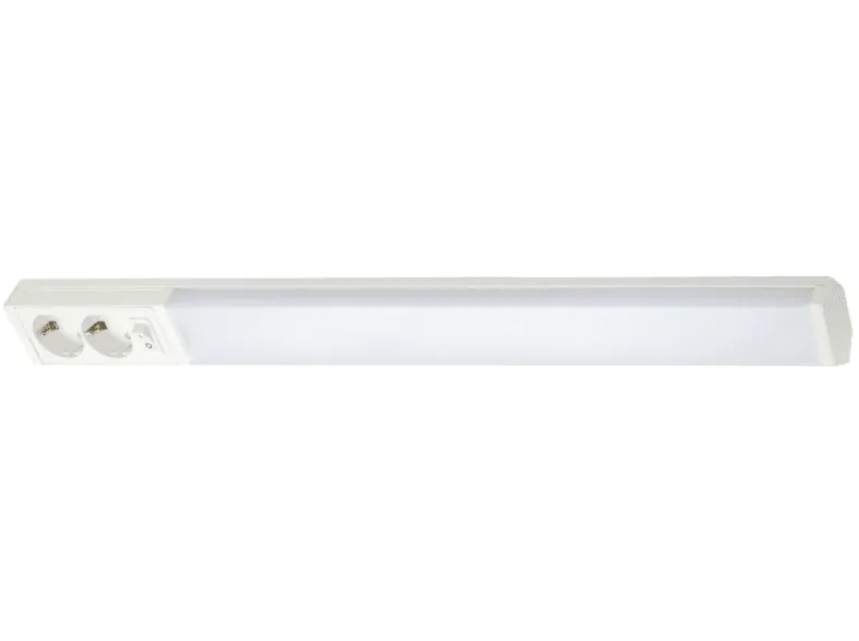 Produktbild: vit bänkarmatur Airam Handy 75 cm med inbyggt eluttag