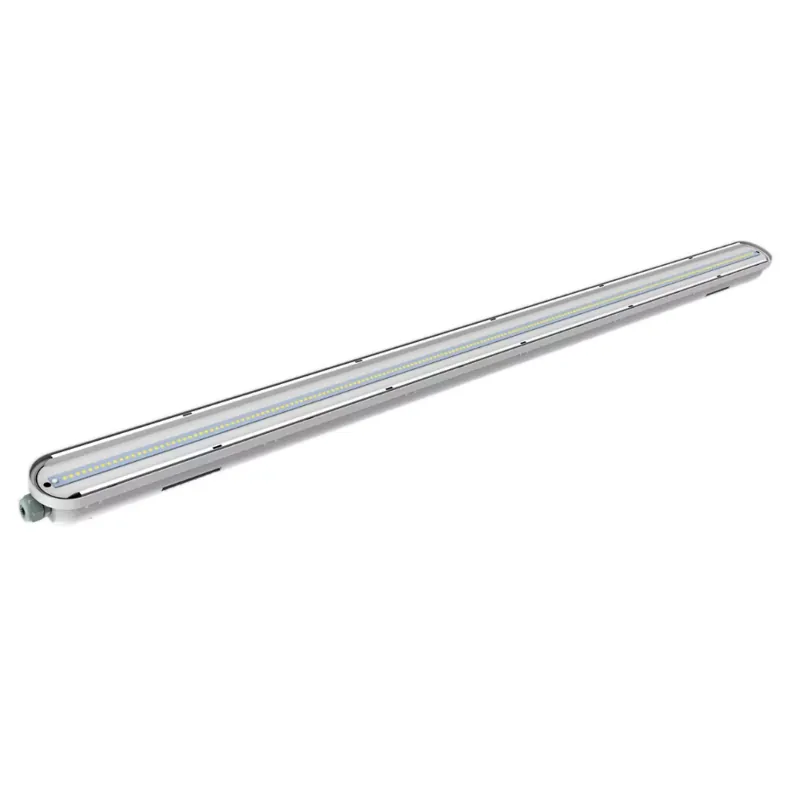 Produktbild: grå avlång LED-armatur Sixtyfivey 150 cm i IP65