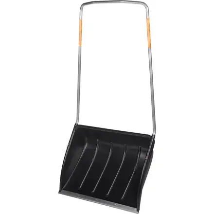 Produktbild: svart snösläde med orange handtag från Fiskars