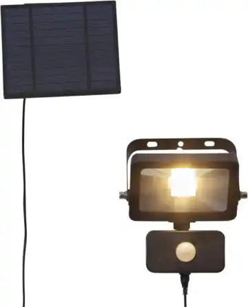 Produktbild: svart solcellsspotlight med separat solpanel