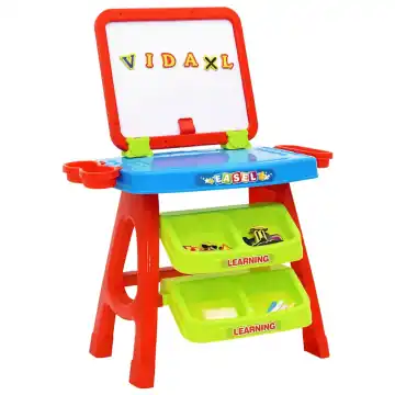 Produktbild: färgglatt staffli för barn med whiteboard och ritbord