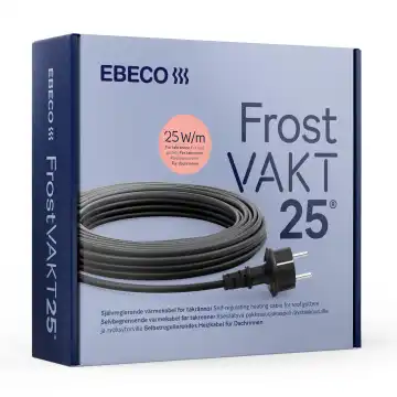 Produktbild: förpackning med svart värmekabel och stickkontakt